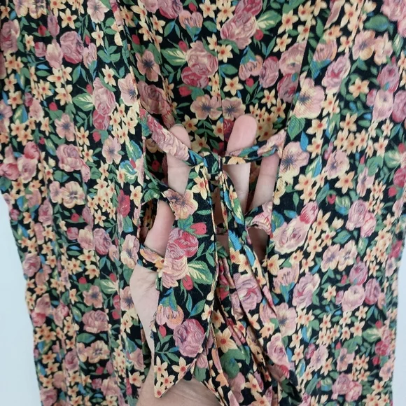 Vintage 90s Jessica Stevens Women's Multicolor Floral Jumpsuit sz 16 Cottagecore - Picture 6 of 6